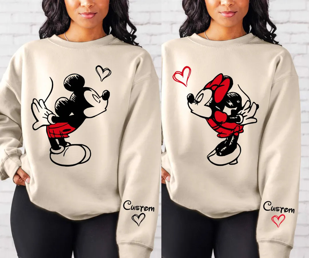 Personalized Lover Mickey and Minnie Sweatshirt, Valentine Gift Sweatshirt,disney Couple Disney M... | Etsy (US)
