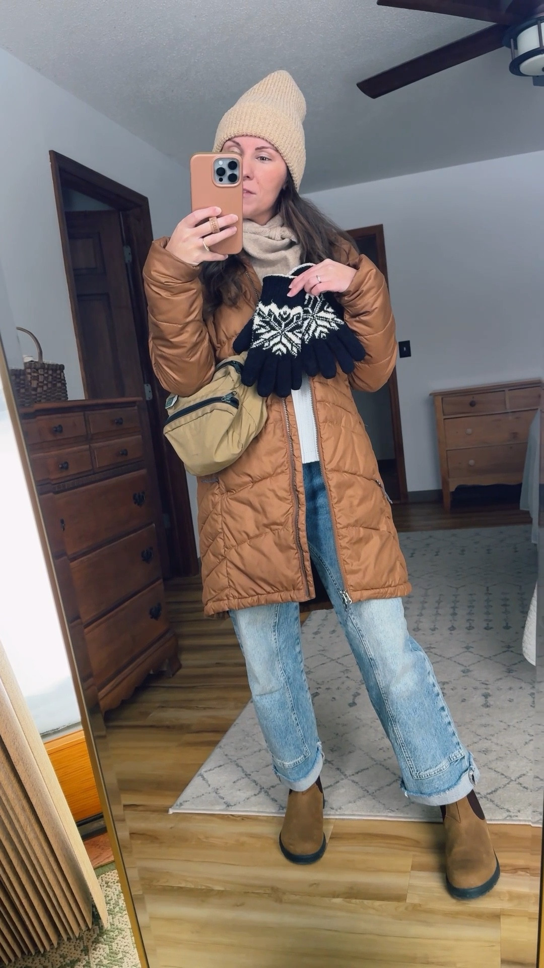 Wearing small in my cotton sweater (I also own it in black and tan—love it!), 24 short in my jeans (short is sold out but with the raw hem I think you could cut the regular if needed). And 6.5 in my blundstone boots!
Loving the triangle scarf trend. It reminds me of how I used to wear my scarves in college🥰

My hat is older from target so I linked some similar ones.

My coat is a few years old; but still available in other colors. I’ll also link similarly colored ones. My gloves are thrifted so I’ll link similar as well. 



#LTKPetite #LTKSeasonal #LTKgrwm