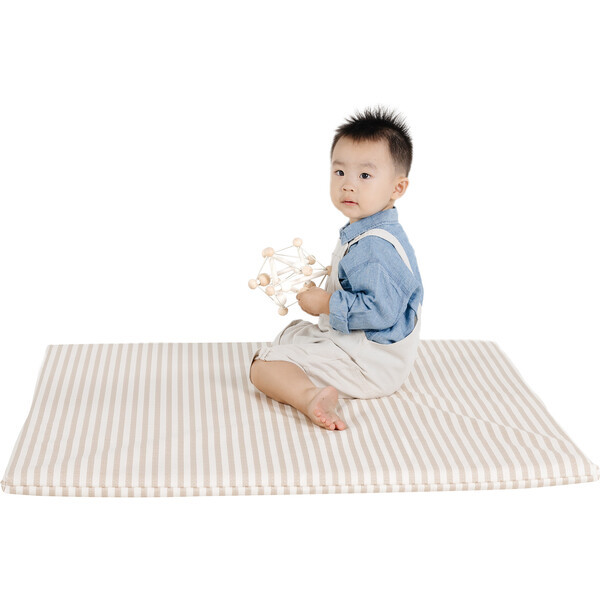 Mini Square Padded Mat, Café Stripe | Maisonette