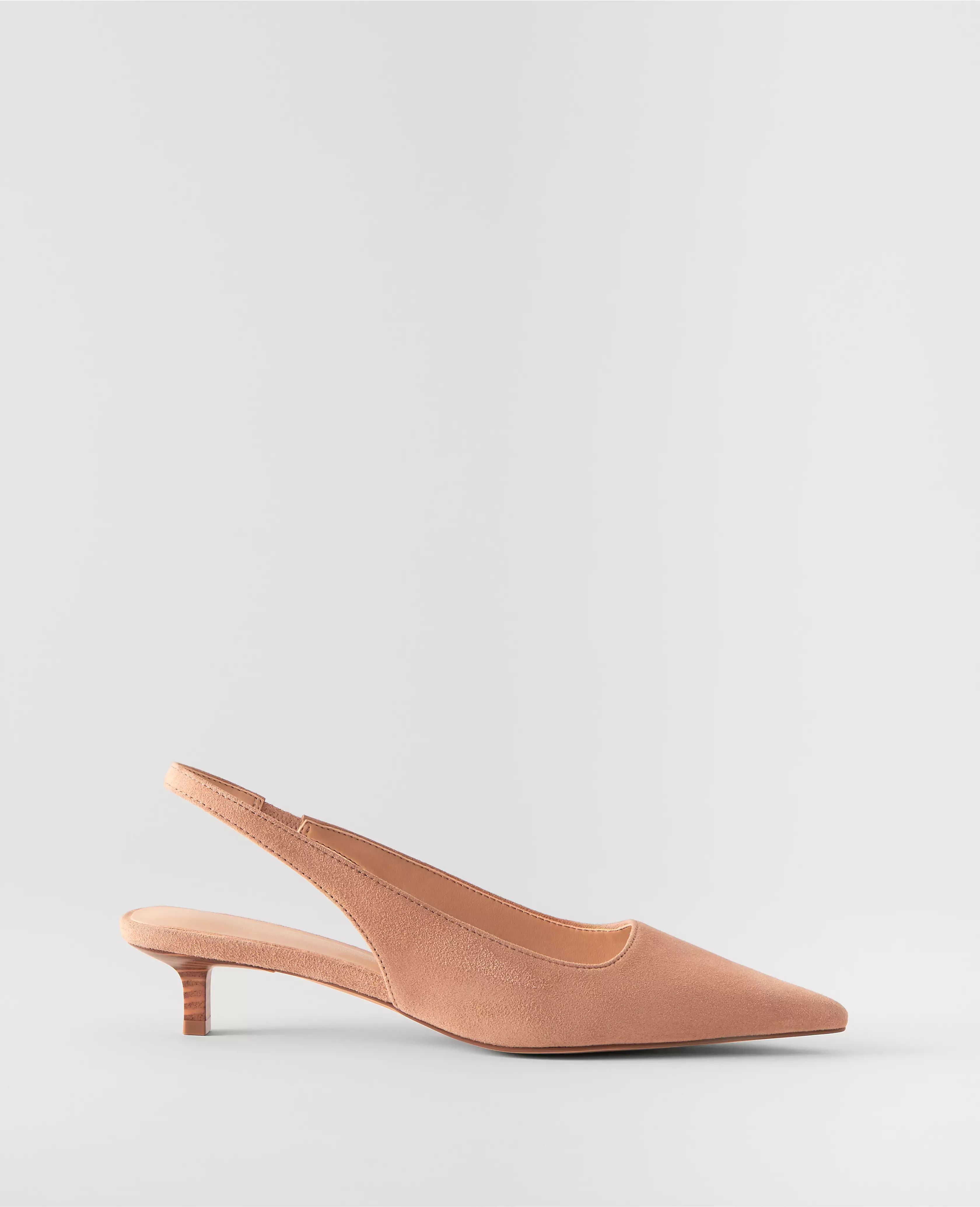 Suede Kitten Heel Slingback Pumps | Ann Taylor (US)