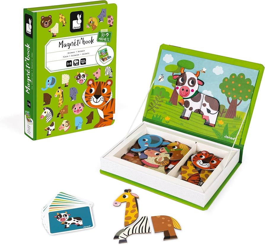 Janod MagnetiBook 41 pc Magnetic Animal Mix and Match Game - Ages 3+ - J02723 | Amazon (US)