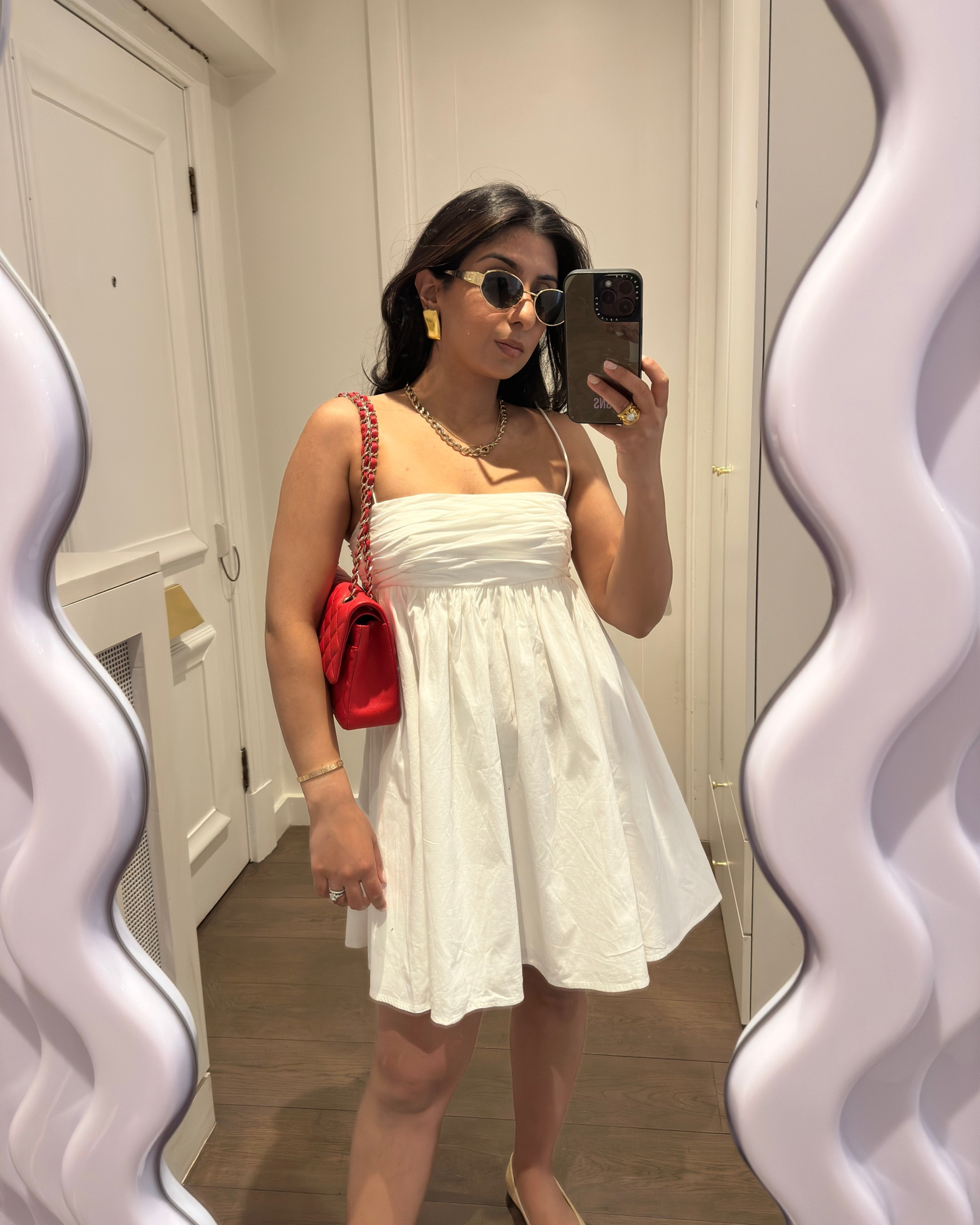 Its officially summer which means it’s time to pull out the summer dresses! My favourite white summer dress is this one right now from Reformation! She’s so easy to accessorise! #whitedress #summerdress #reformation #goldsunglasses #goldearrings  

#LTKeurope #LTKstyletip