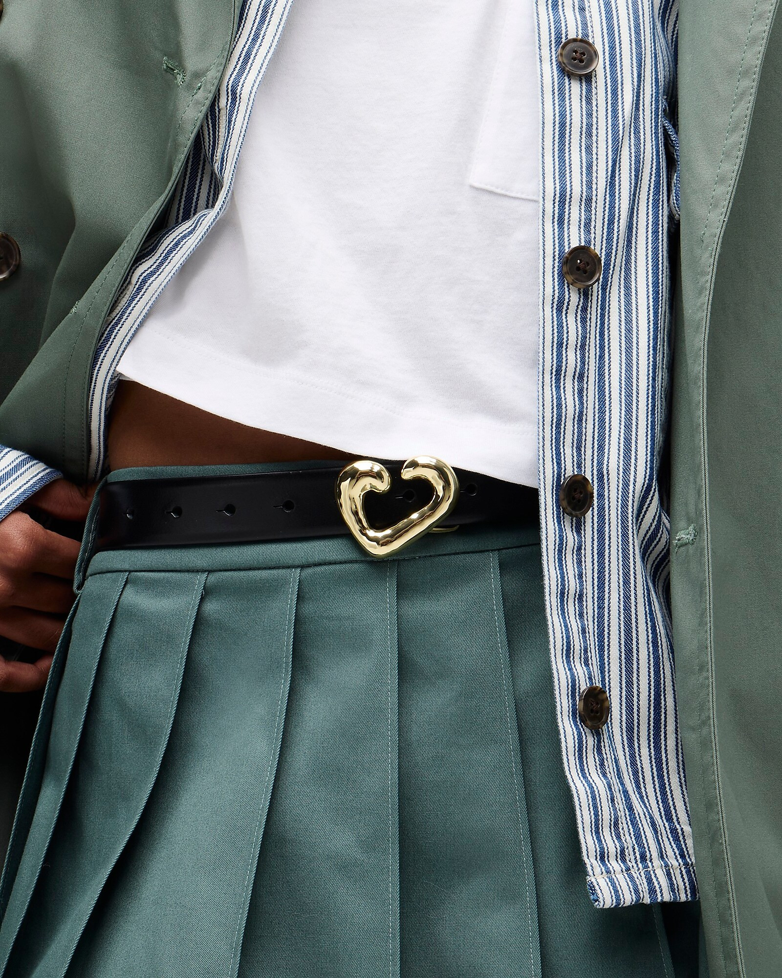 Heart classic belt in Italian leather | J. Crew US