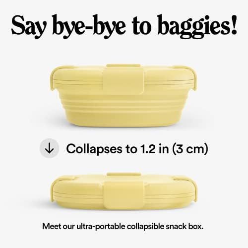 Stojo Jr Collapsible Box for Kids - Mimosa Yellow, 24oz - Leak-Proof Reusable Silicone Travel Bowl f | Amazon (US)