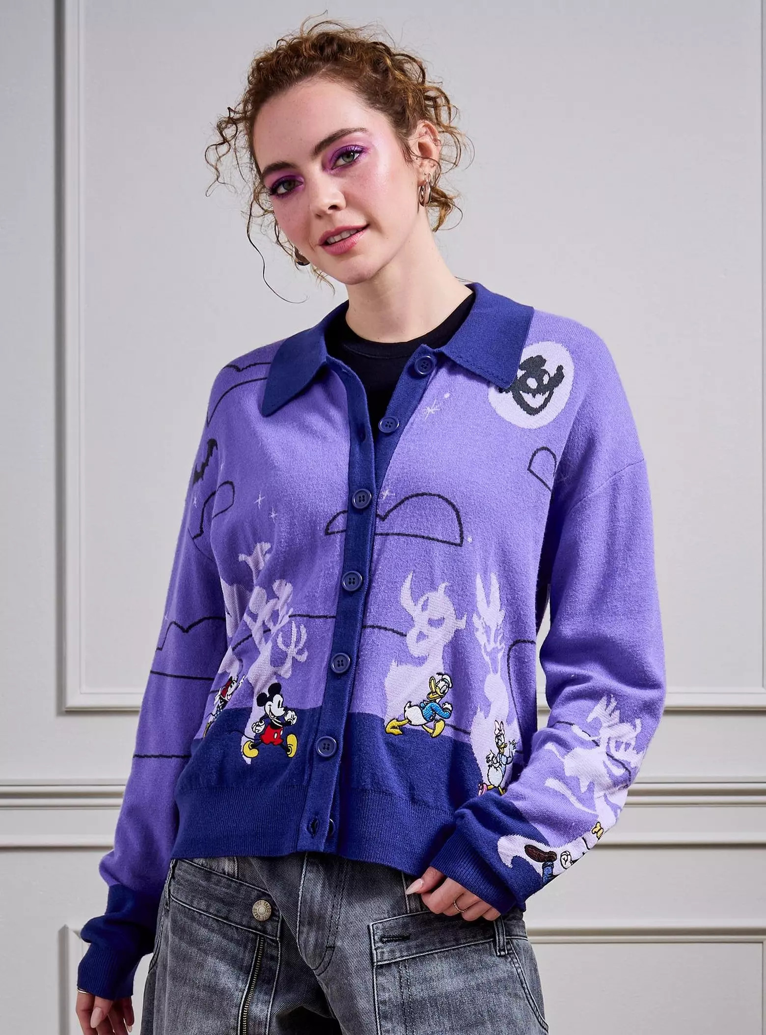 Disney Mickey & Friends Halloween Parade Women's Glow-in-the-Dark Cardigan - BoxLunch Exclusive |... | BoxLunch