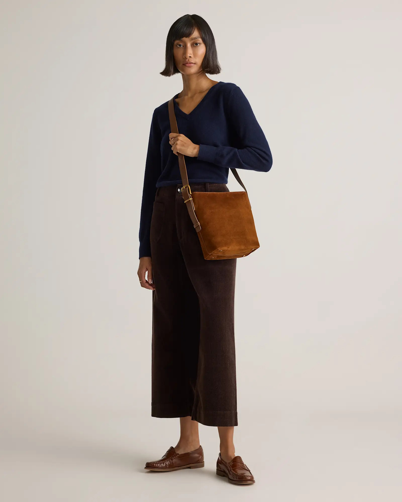 Italian Suede Bucket Crossbody | Quince