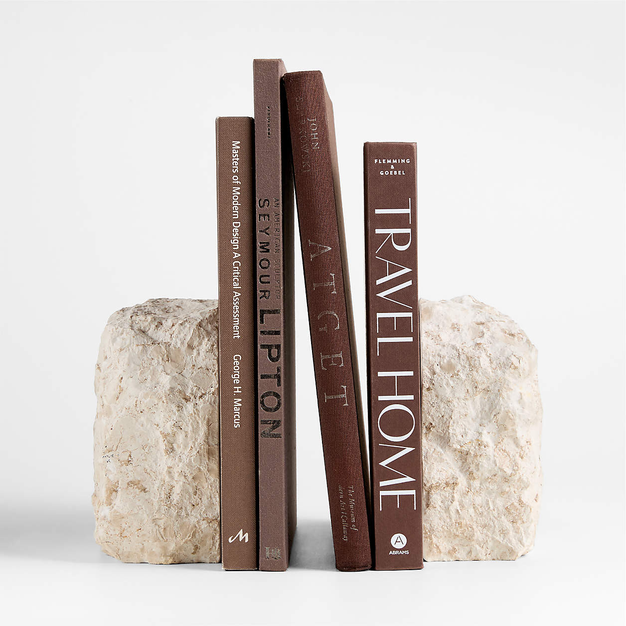 Durres Travertine Bookends, Set of 2 + Reviews | Crate & Barrel | Crate & Barrel