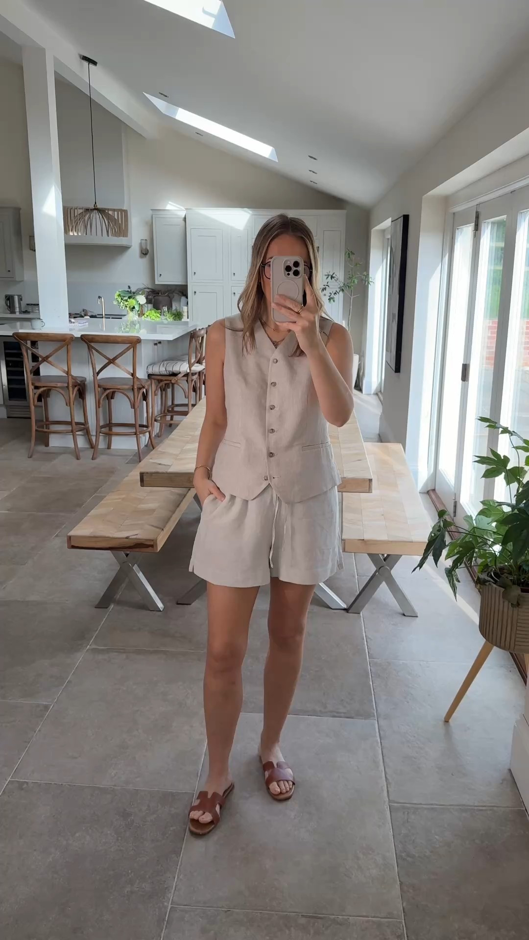 Looking for shorts?? 
Don’t miss these linen blend shorts this year … such a flattering length and cut . 
Pull on waistband 
Functional tie detail 
Not see through 
Pockets 
And £12.99! 

Wearing a size medium. 
The waistcoat is also a linen blend - nice quality for the price - nearly sold out in this colour but they’ve just launched a lovely grey taupe.. 
wearing a U.K. 14 

Summer outfit 
Holiday outfit 
Waistcoat 

#LTKtravel #LTKsummer #LTKspring