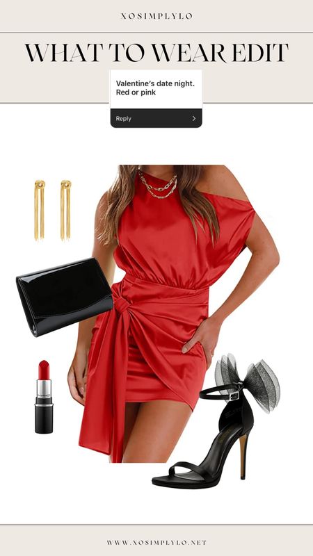 Valentines Day outfit from Amazon

Red, dress, satin, date night, valentines dress, heels, red lipstick 