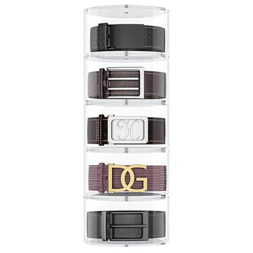 NIUBEE Belt Organizer, Acrylic 5 Layers Belt Case Storage Holder and Display for Accessories like Jewelry,Watch,Bracelets | Amazon (US)