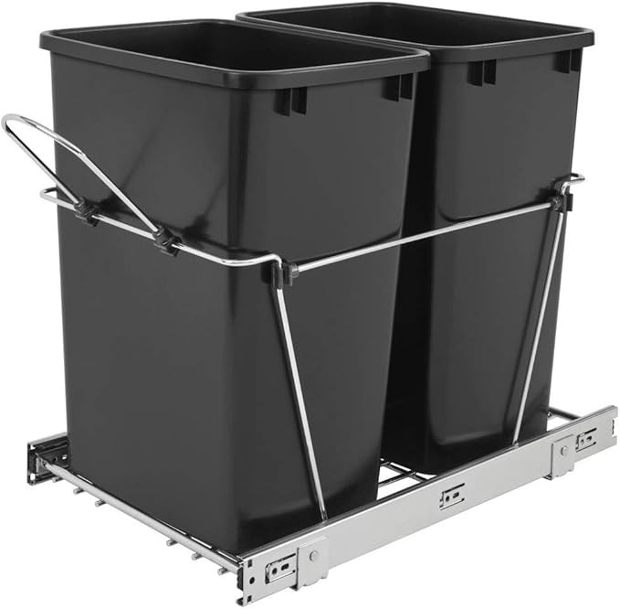 Rev-A-Shelf RV-18KD-18C S Double 35 Quart Sliding Pull-Out Waste Containers Garbage Trash Recycli... | Amazon (US)
