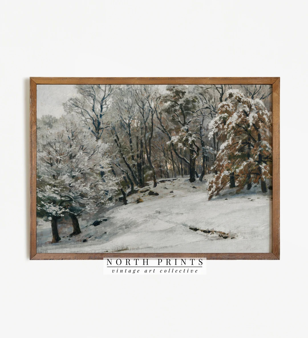 Winter Landscape Print | Vintage Forest Painting | Christmas Digital PRINTABLE Art | 790 | Etsy (US)