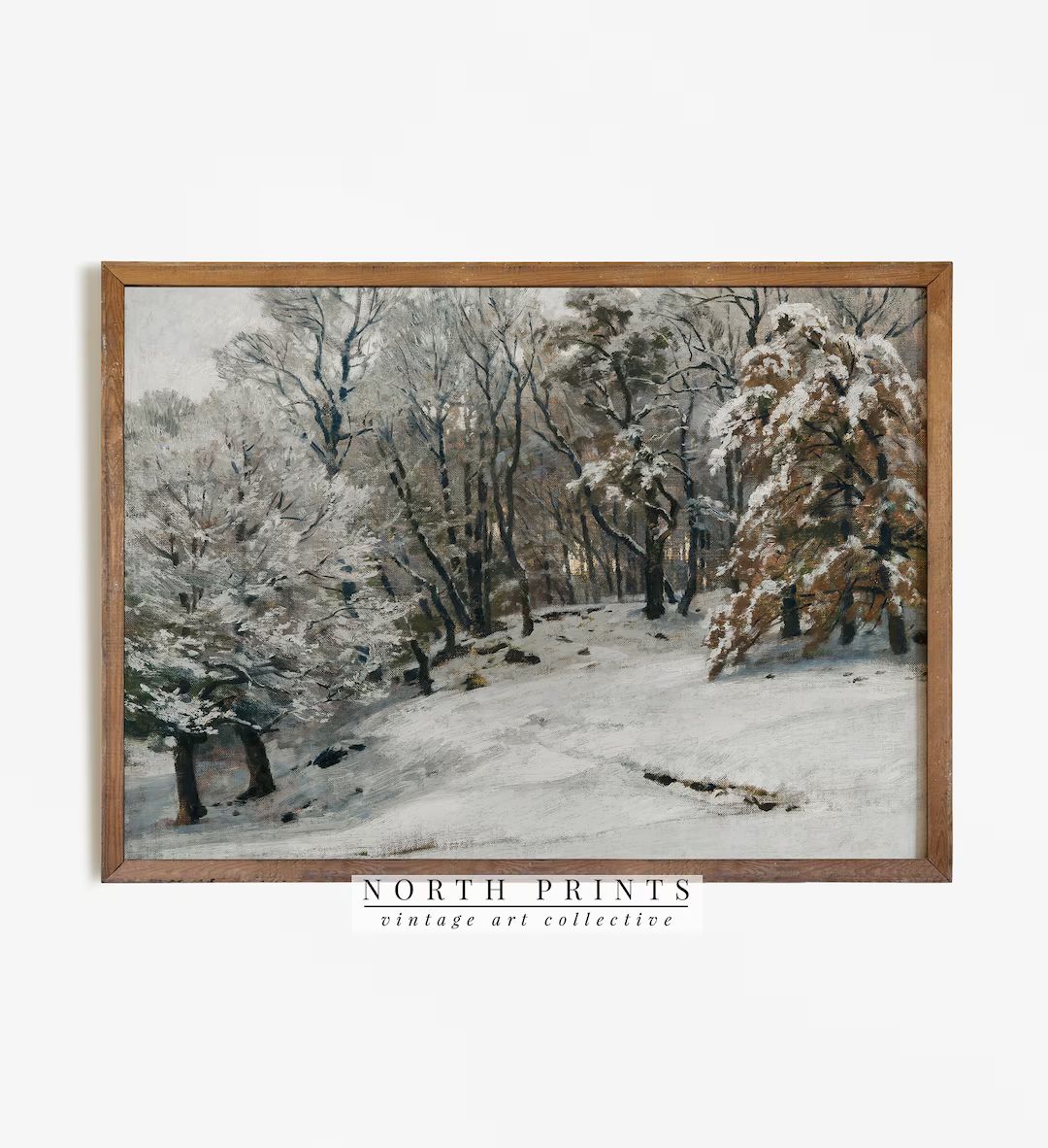 Winter Landscape Print | Vintage Forest Painting | Christmas Digital PRINTABLE Art | 790 | Etsy (US)