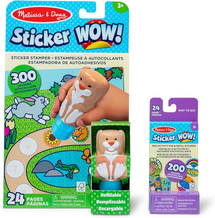 Melissa & Doug Sticker Wow!™ Bunny Bundle: 24-Page Activity Pad, Stamper, 500 Stickers, Mini Pa... | Amazon (US)