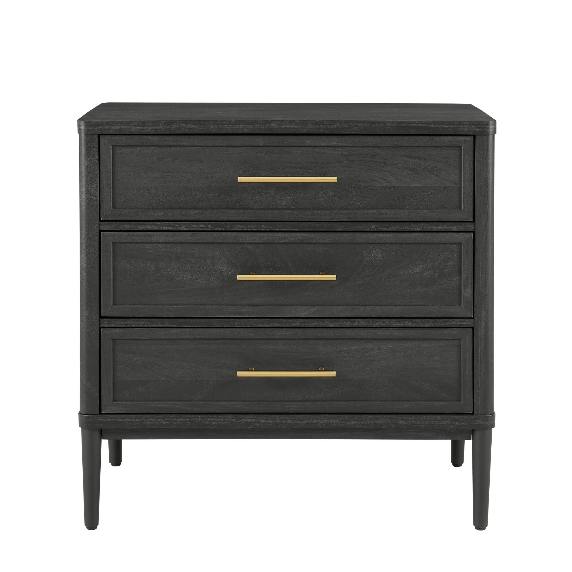 Better Homes & Gardens Oaklee 3 Drawer Nightstand with USB, Charcoal | Walmart (US)