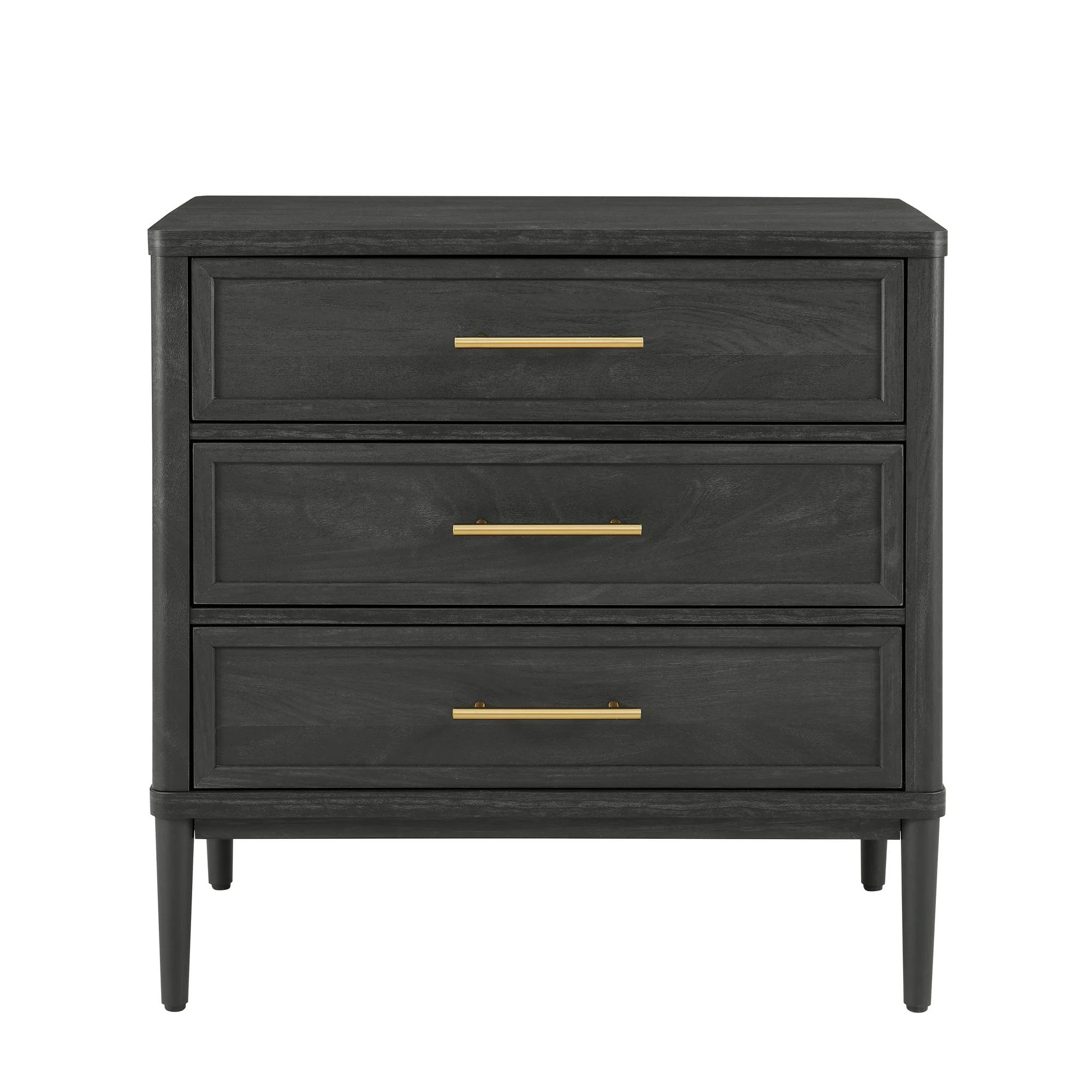 Better Homes & Gardens Oaklee 3-Drawer Nightstand with USB, Charcoal Finish - Walmart.com | Walmart (US)