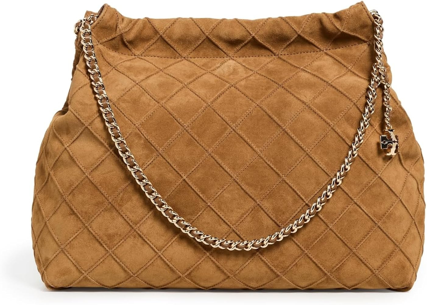 Amazon.com: Tory Burch Women's Fleming Suede Hobo Bag, Chicory Brown, One Size : Clothing, Shoes ... | Amazon (US)
