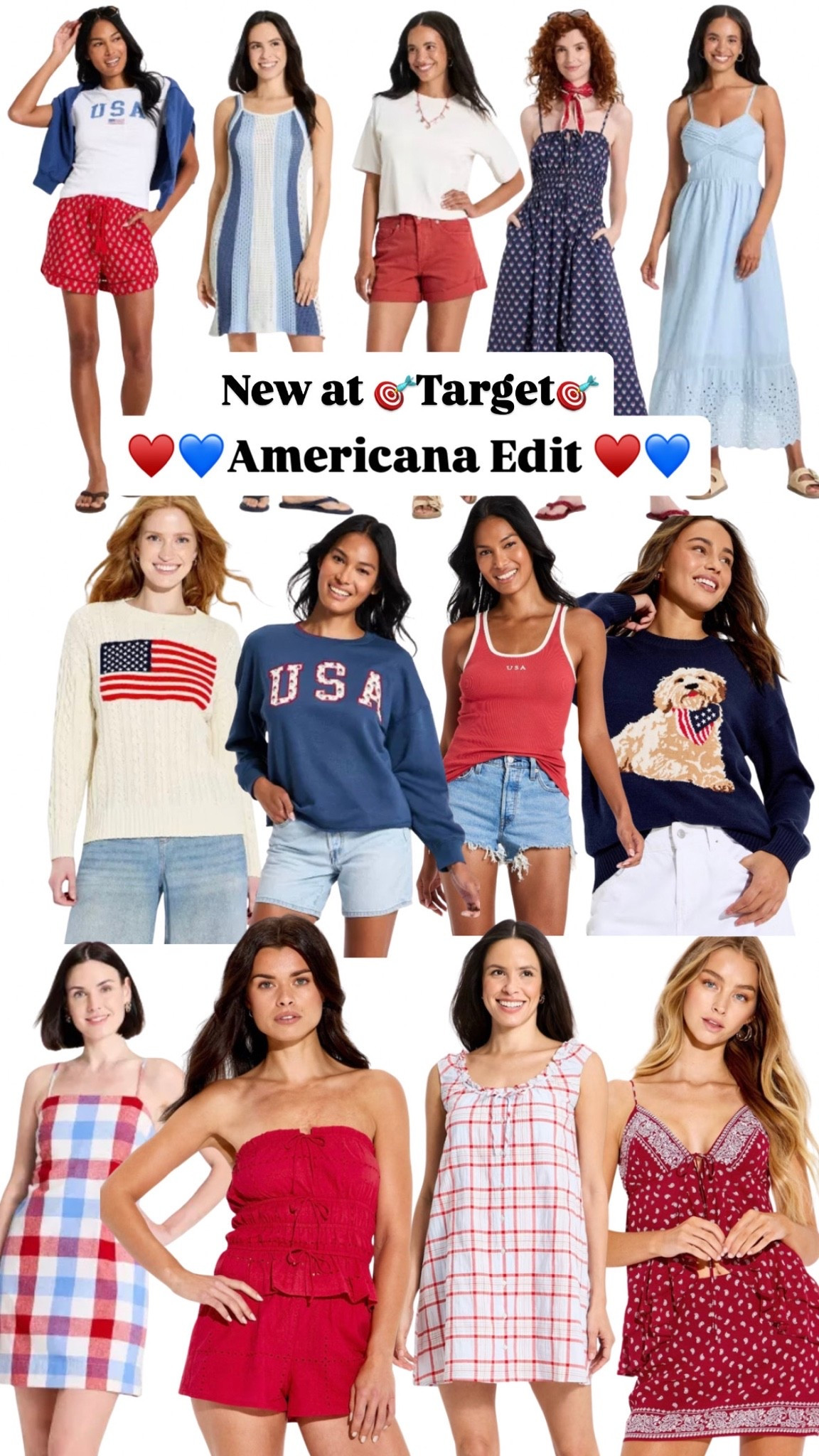 4th of July, red white & blue, Americana, target, summer outfits