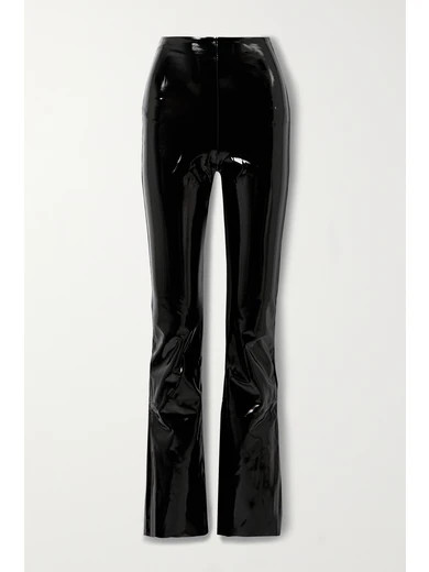 Commando - Stretch Faux Patent-leather Flared Pants - Black | NET-A-PORTER (US)