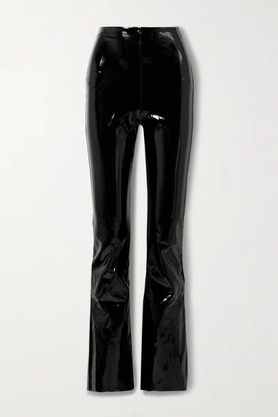 Commando - Stretch Faux Patent-leather Flared Pants - Black | NET-A-PORTER (US)