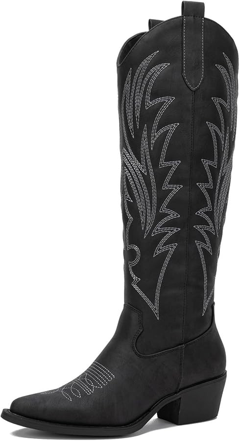 GLOBALWIN Women's The Western Cowboy Cowgirl Embroidered Knee High Boots | Amazon (US)