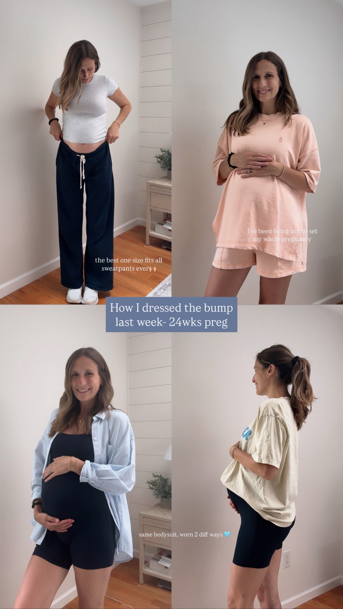 Second trimester outfits 🩵🤰🏼
Orange set- wearing size small
Bodysuit- size small & button up- size large
Oversized yellow tee- size XL
Maternity fashion// maternity clothes// dressing the bump

#LTKBump #LTKStyleTip