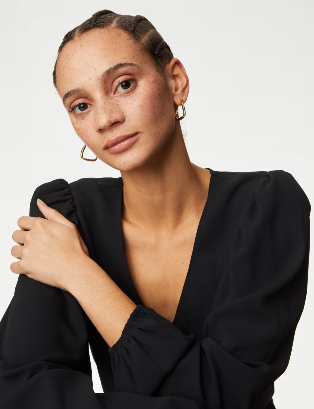 V-Neck Button Detail Blouse | Marks & Spencer (UK)