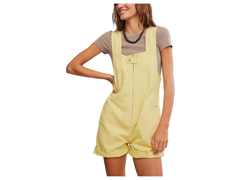 Free People We The Free Jude Shortalls Women's Shorts Sicilian Yellow: SM (Women's 4-6) 29 | Zappos.com