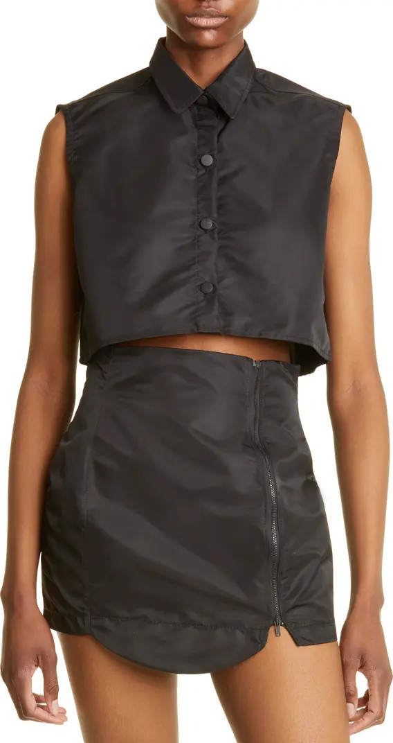 Sleeveless Nylon Crop Top | Nordstrom