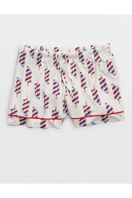 Aerie Real Soft Pajama Boxer Women's Rome Blue M | Aerie