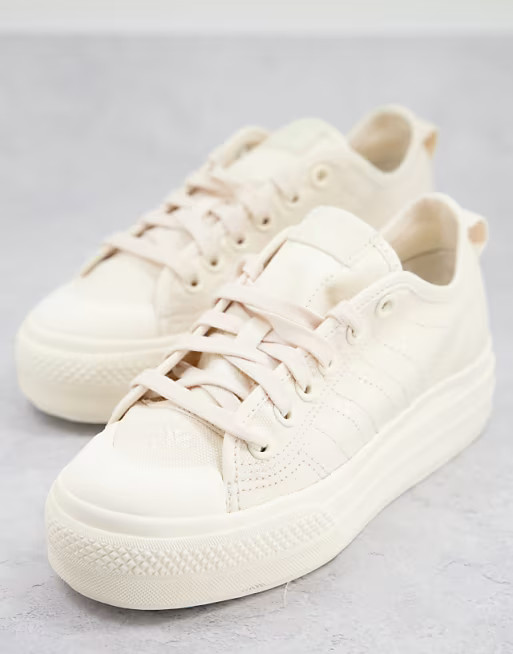 adidas Originals Nizza Platform sneakers in oatmeal | ASOS (Global)