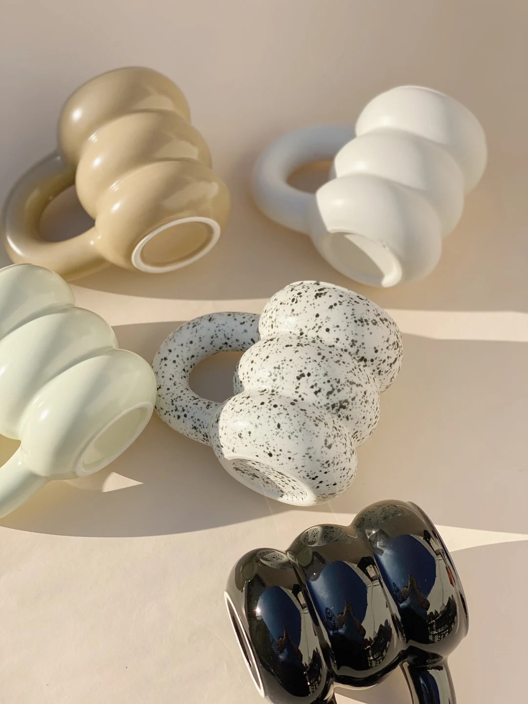 Designer & Handmade Mowtage Wavy Mug chubby Ceramic - Etsy | Etsy (US)