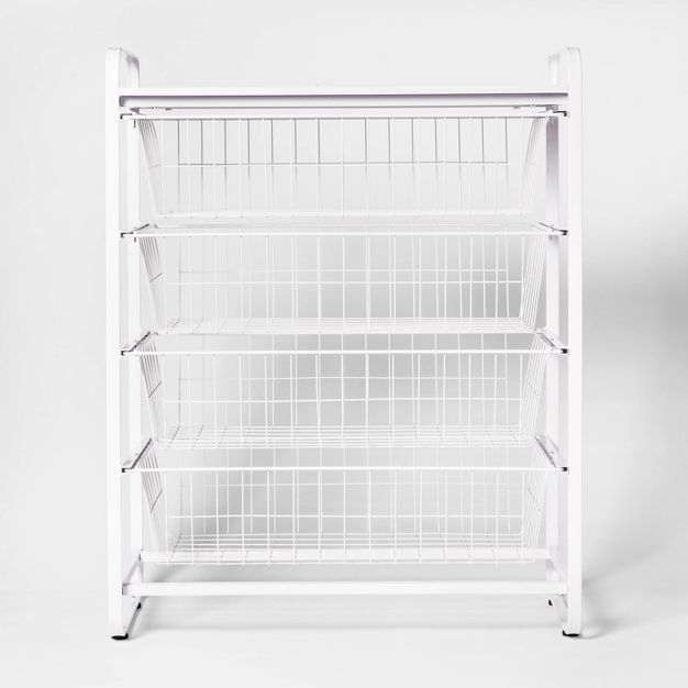 4 Drawer Metal Storage Organizer White - Brightroom&#8482; | Target
