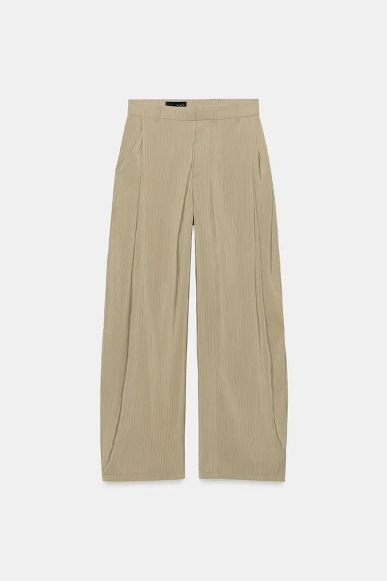 FLIESSENDE HOSE MIT ZIERFALTEN UND STREIFEN | Zara DE