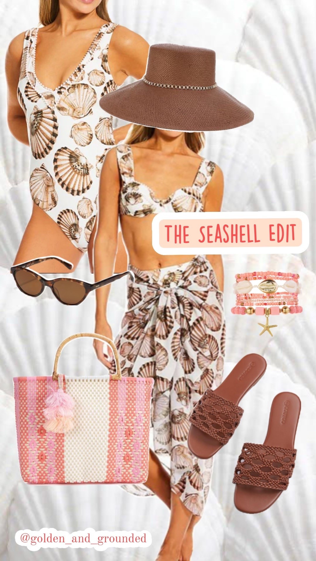 🐚 The seashell edit = vacation perfection.

From the statement shell print to the woven tote, beachy slides, and coastal accessories, this is the kind of look that takes you from poolside lounging to sunset cocktails without missing a beat. The neutral tones keep it elevated, while the pops of pink add the perfect touch of vacation fun!

#LTKootd #LTKSwim #LTKTravel