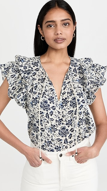 Short Sleeve Flutter Blouse | Shopbop