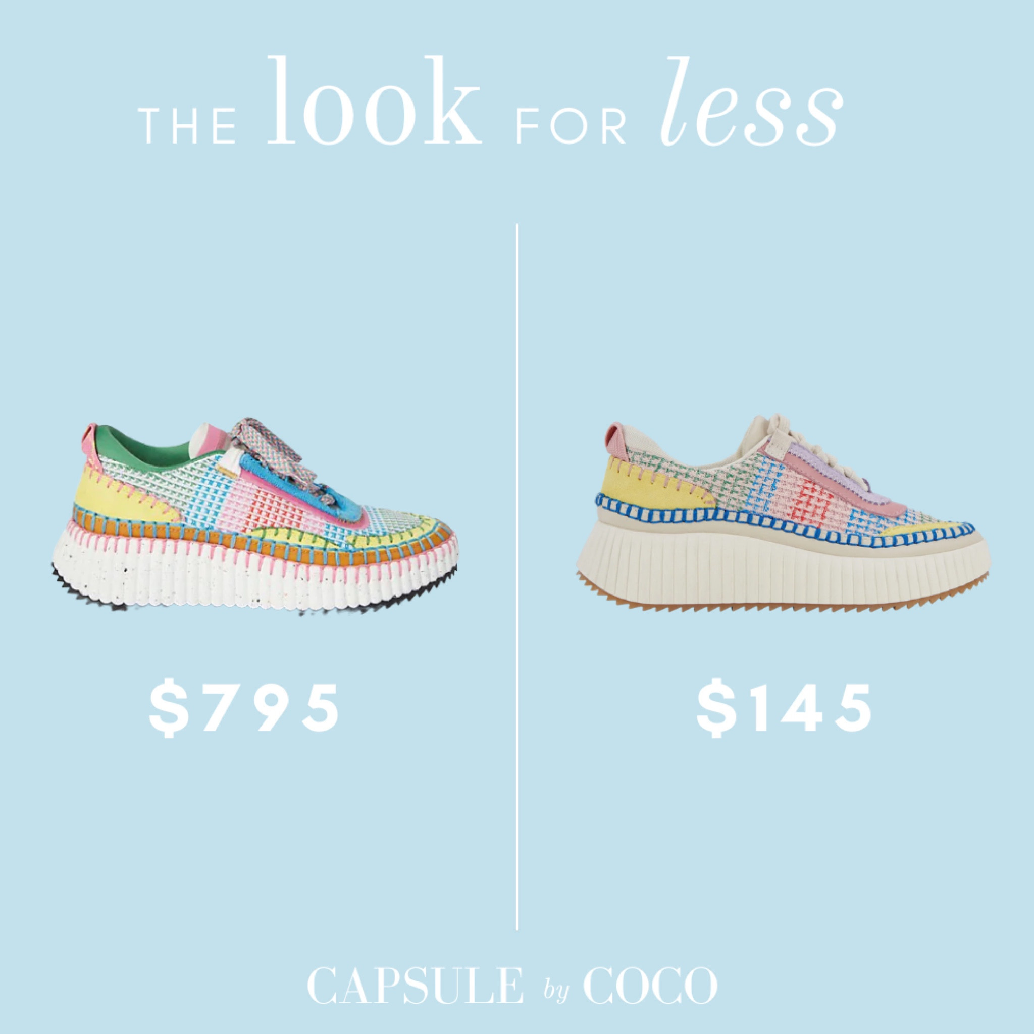 The Look for Less 👟: Chloé Nama Mixed Media Platform Sneakers OR Dolce Vita Dolen Sneakers 

Sneaker dupes, save or splurge, CapsuleByCoCo

#LTKstyletip #LTKFind
