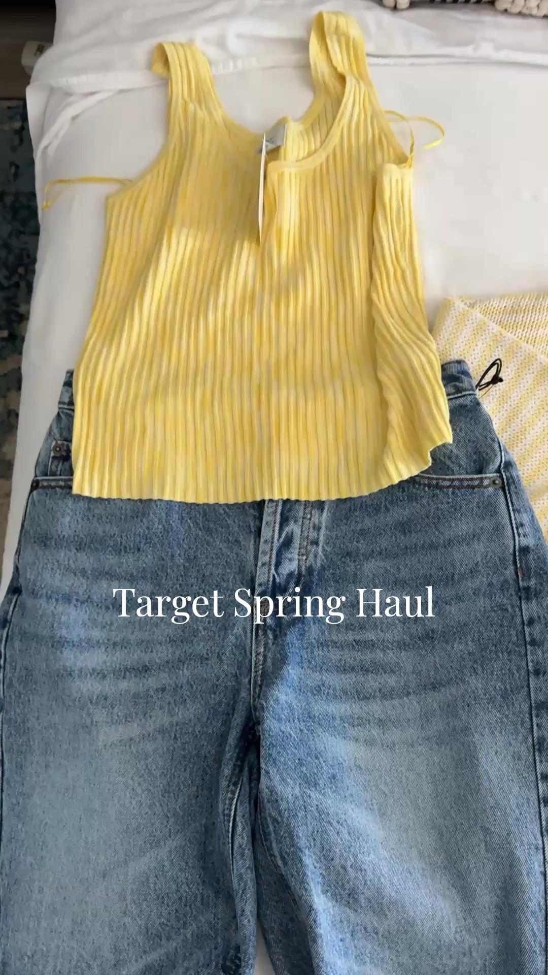 Target women’s spring haul clothing butter yellow shorts tank tops sweater knit comfortable mix and match 

#LTKSeasonal #LTKmomlife #LTKgrwm