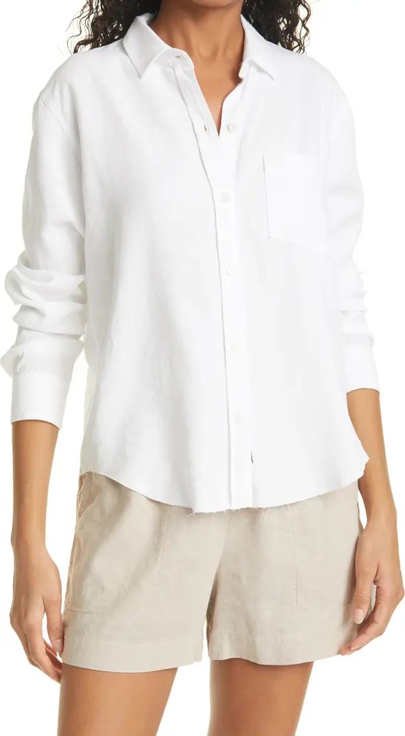 Rails Ingrid Raw Hem Long Sleeve Button-Up Shirt | Nordstrom | Nordstrom