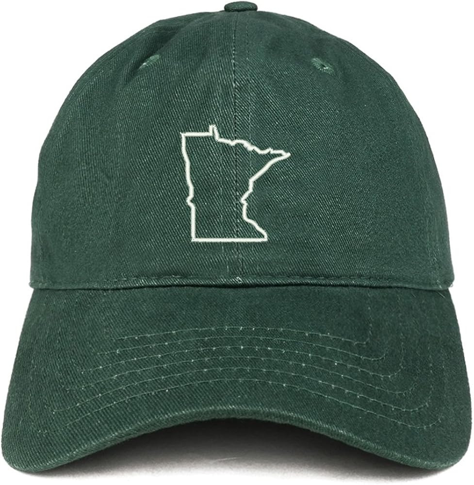 Trendy Apparel Shop Minnesota State Outline Embroidered Soft Cotton Dad Hat | Amazon (US)