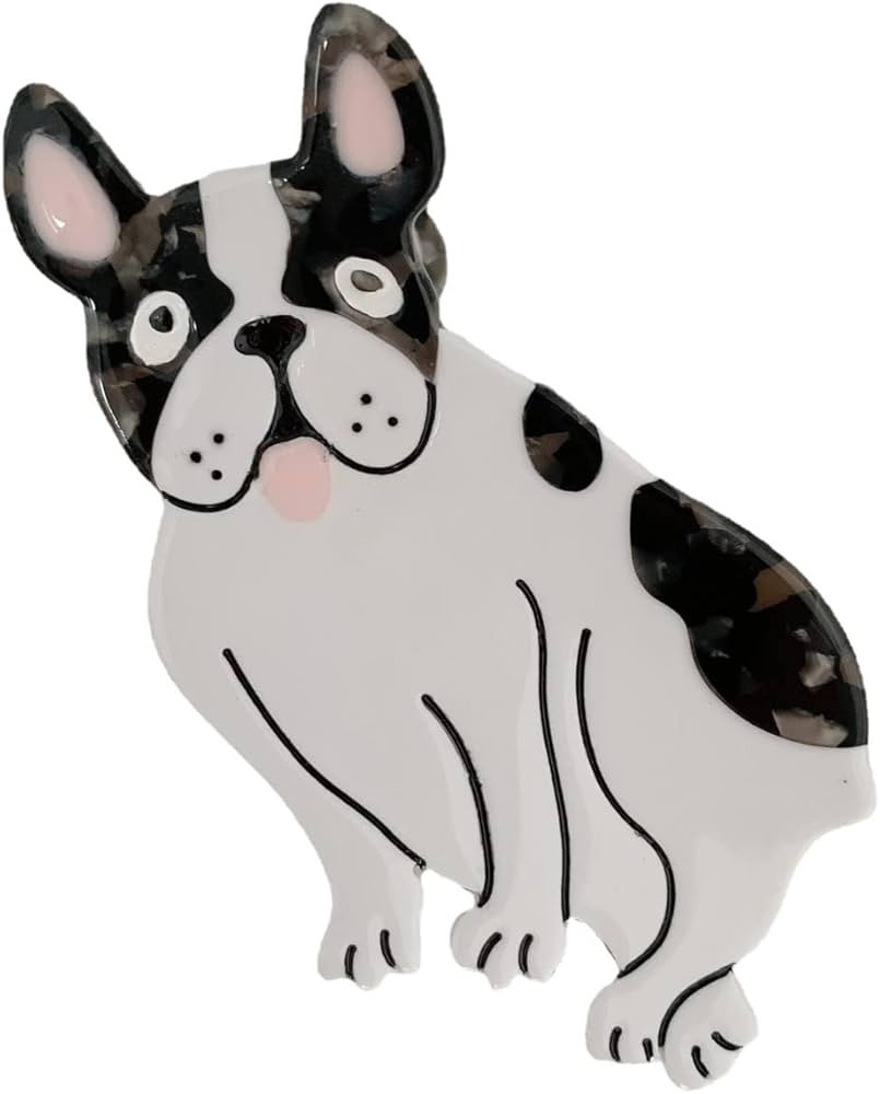 French Bulldog Hair Clips,Small Claw Clips for Girls,Acetate Hair Clips for Women,S1 | Amazon (US)