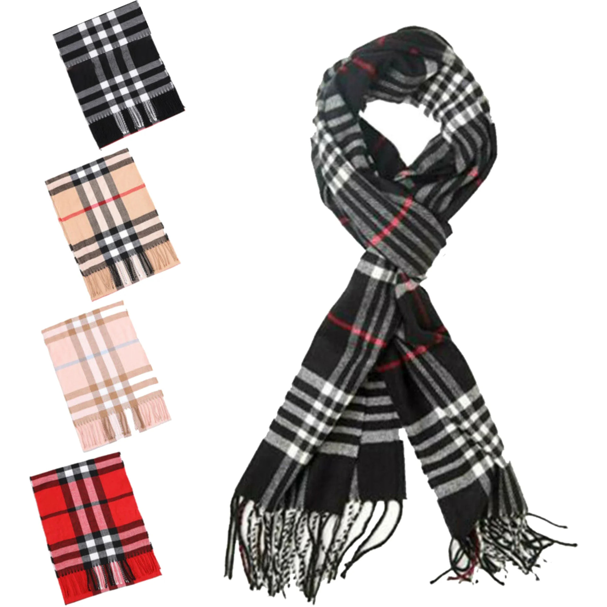 3 Pack Unisex Fleece Scarf Assorted Plaid Colors 9.5 X 59 - Walmart.com | Walmart (US)