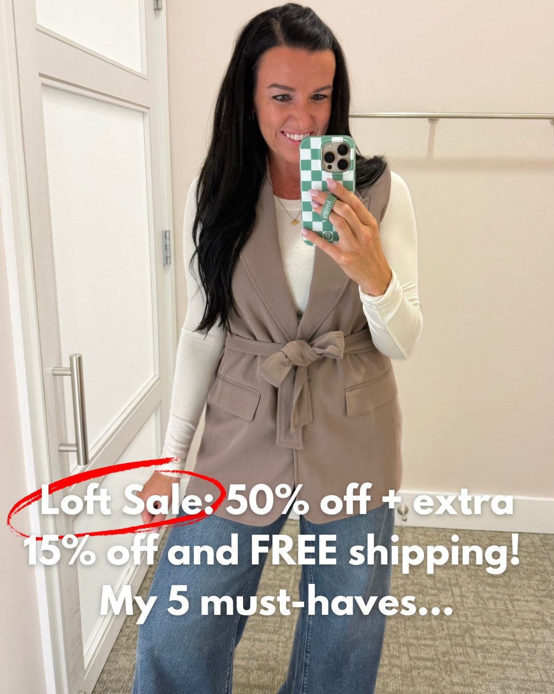 Loft Sale: 50% off + extra 15% off and FREE shipping! Here are my top 5 must-haves... 😍

Comment "shop" and I'll DM the sale links to you!

Size and fit info is included in each image, but let me know if you have any questions! (I'm 5'5" and usually wear a size 4/27 and small for reference.)
(Styles: High Rise Wide Leg Leopard jeans, High Rise Trouser Jeans, capped sleeve sweater, vest, suit vest.)

Shop any of the posts on my page in the LTK app! Direct link- https://liketk.it/5plj1  (affiliate)



@loft #loftimist #loveloft #Itkfindsunder50 #Itksalealert #affordablefashion #Itkstyletip #Itkstyleover40
#Itkworkwear #Itkseasonal #fallstyleinspo
#affordablefashion #teachersfollowteachers #iteachtoo #teachersofinstagram #teachersofig #teacherlife #teachergram #teachersbelike #elementaryteachers #teacherfashion #teacherootd #amazonfashion #teacheroutfits fall jeans, fall style, fall outfits, teacher jeans, sale jeans, Loft Versa, fall outfits on sale

#LTKSeasonal