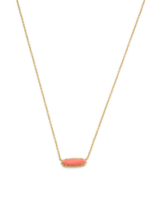 Gold Eva Coral Magnesite Pendant Necklace | TJ Maxx