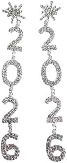 2026 Happy New Year Earrings,Sparkly Rhinestone Snowflake Dangle Pendant,Nye Dangle Stud Earrings... | Amazon (US)