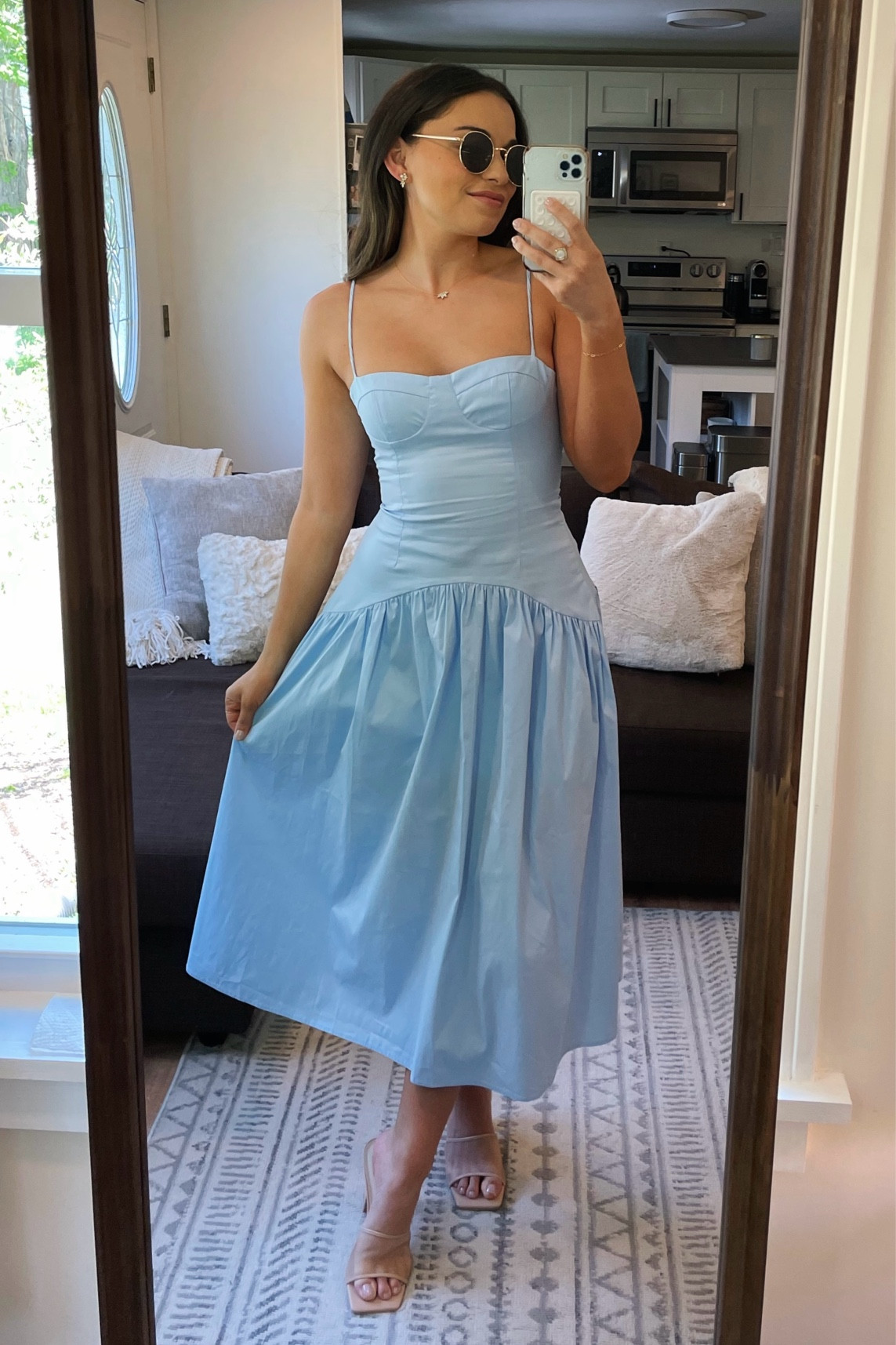 Soft girl summer dress in the perfect shade of blue! Wearing size AU 6 / US 2. Very fitted.

Peppermayo, cottagecore dress, midi dress, feminine dress, romantic dress, sweetheart neckline, corset, dropped waist, A-line

#LTKfindsunder100 #LTKparties #LTKwedding