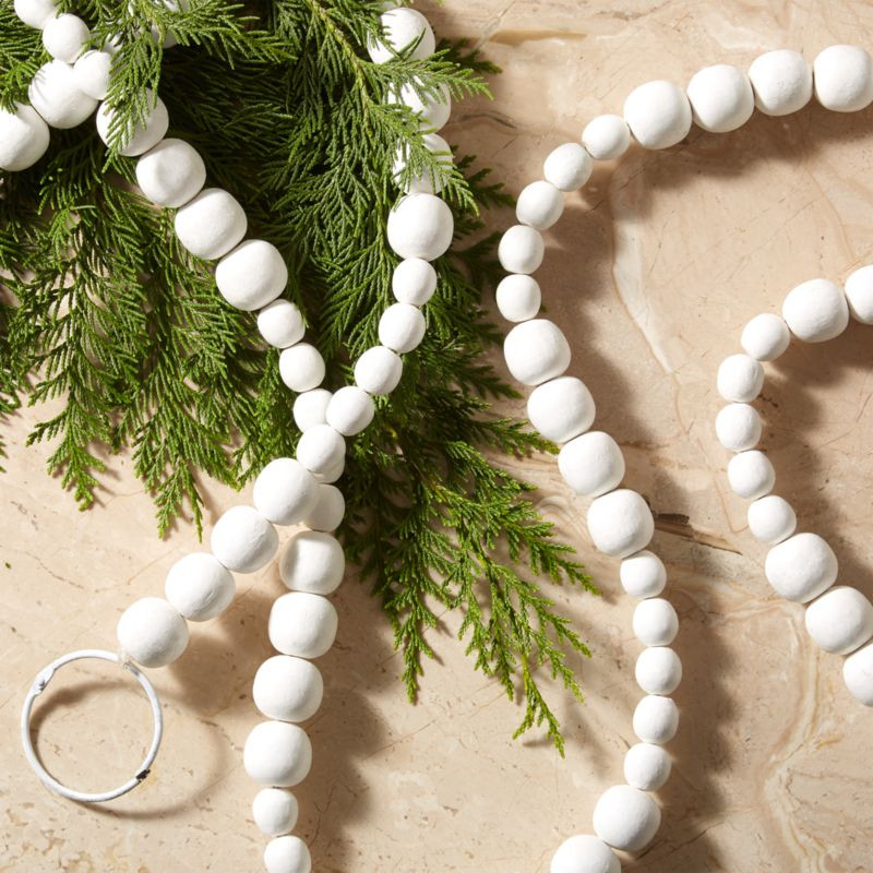 Matte White Modern Bead Garland + Reviews | CB2 | CB2