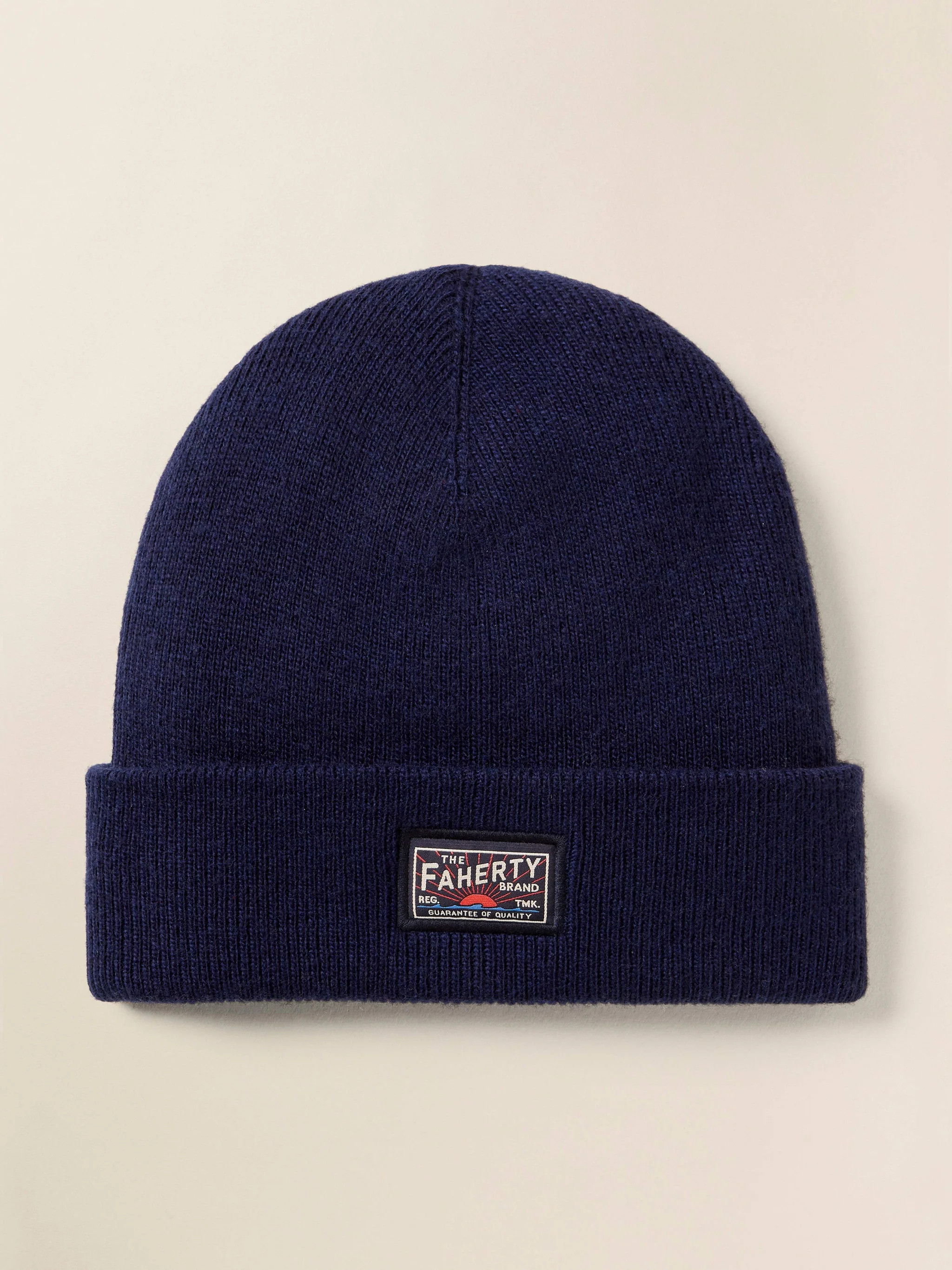 Faherty Logo Beanie - Navy | Faherty
