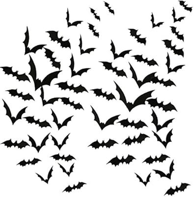 Aneco 120 Pieces Scary Black Bats Decal 3D Black Bats Stickers Wall Decals for Home Decor or Hall... | Amazon (US)