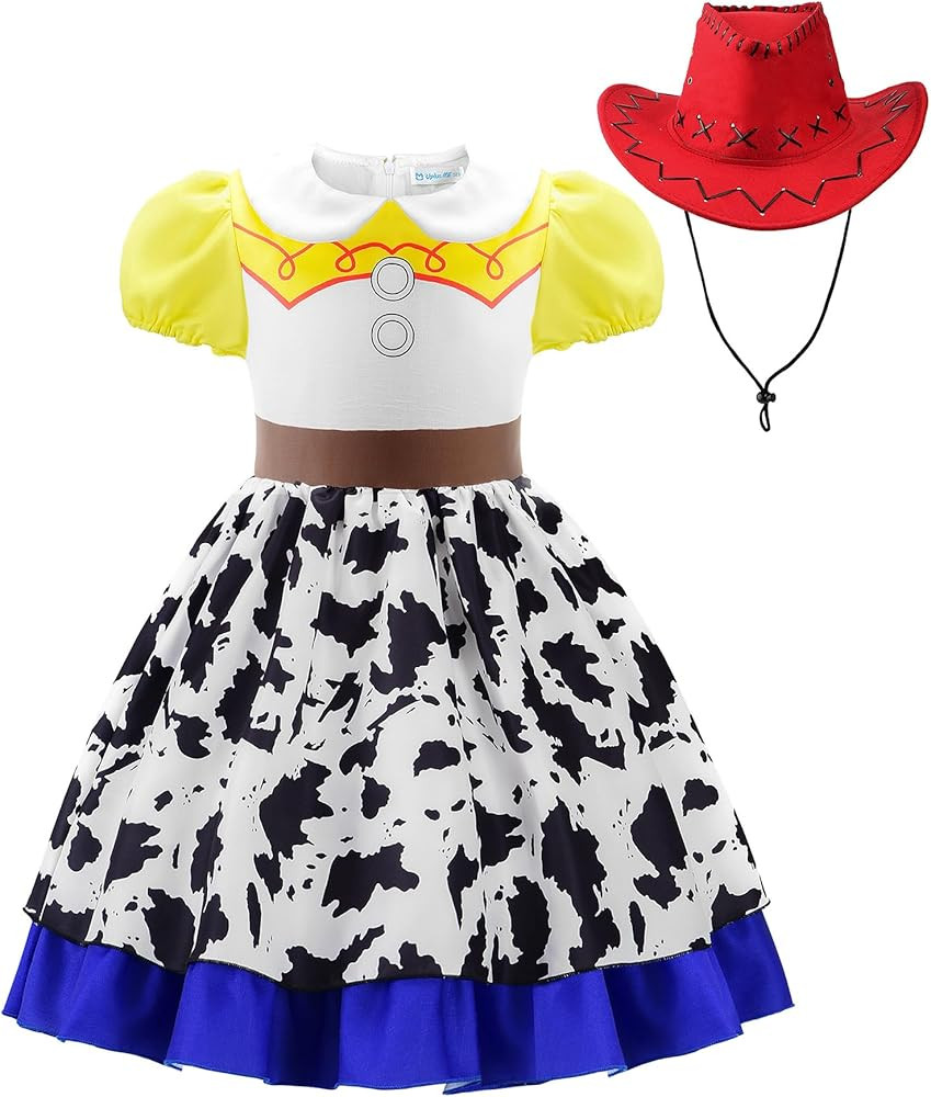 Cowgirl Costume Girls Cowgirl Dress Jessie Costume Halloween Party Princess Dress Up Outfit with ... | Amazon (US)